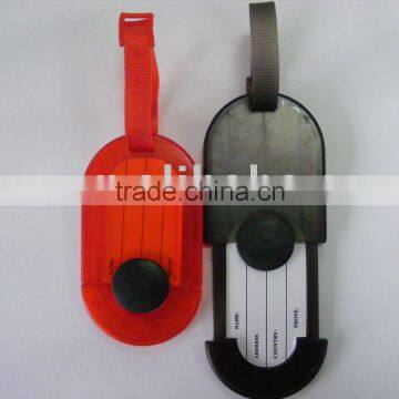 plastic travelling luggage tag .