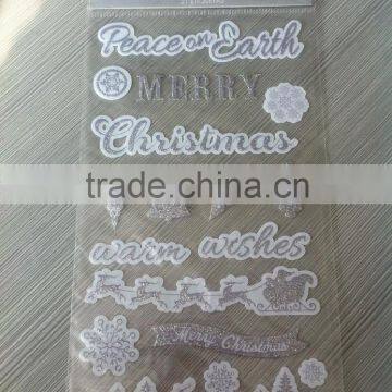 M-P006 Merry Christmas Glitter Pvc Sticker, Eco-friendly Custom Sticker Pvc,pvc Vinyl Sticker photo-2