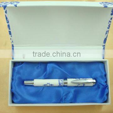 Big Blue and White Real Porcelain Fat Gift Set Pen Gel Ink Pen photo-4