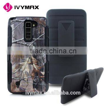 China Supplier Custom Printing Heavy Duty Black Holster Protective Mobile Phone Case for LG K520 Stylus2/LS775