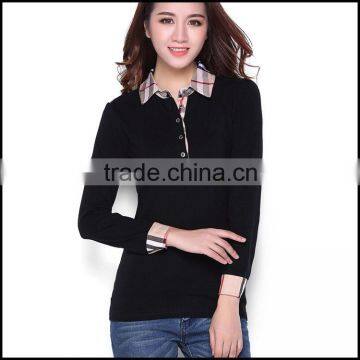 Fashionable blank design fancy girl long sleeve t shirt or long sleeve or long and long t-shirt wholesale custom made in China