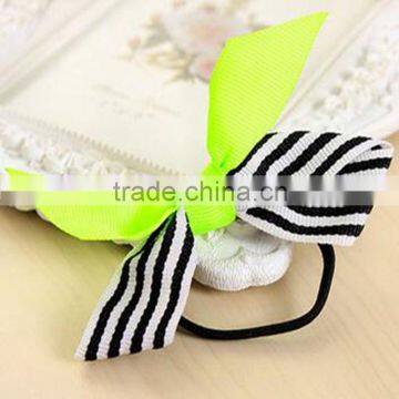 2016 New Black White Stripe Solid Color Bows Elastic Hair Rope Bands Headbands Headwear for Women & Girls Hair Accessories