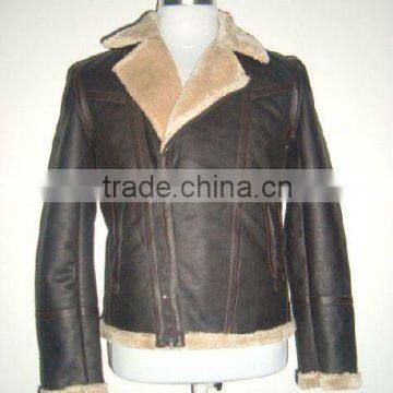 Men's pu jacket with fur bonded ling