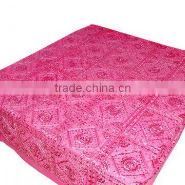 Embroidered Bedspread With Mirror Works