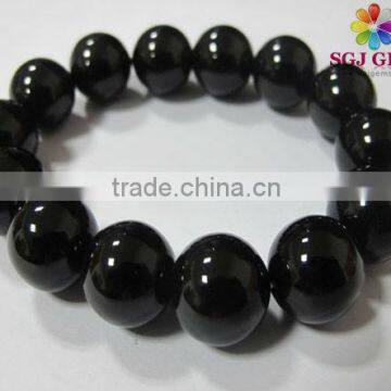 14mm Natural Onxy Beaded Men Bracelet Stretch Bracelet Wholesale supplies