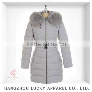 european style lady fashion real fur winter down jacket manufacture LK15031