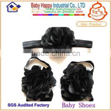 Fashionable Black toddler flower sandal