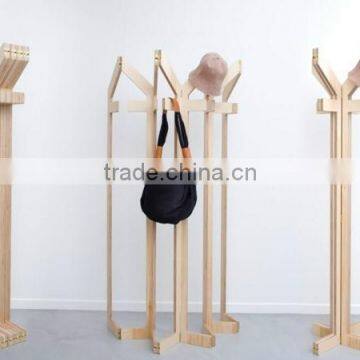 new design bamboo fold clothes tree rack Bamboo Cloth and hat Hanger Stand wholesale                        
                                                Quality Choice