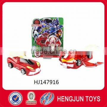 cheap plastic toys deformed car with card for wholesale