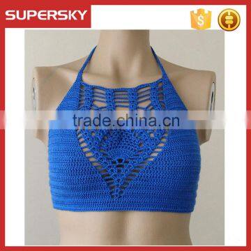 K-54 Tank Top Halter Handmade Sexy Lady Crochet Bikini Top Sexy Bikini Top Women Knti Beach Bustier