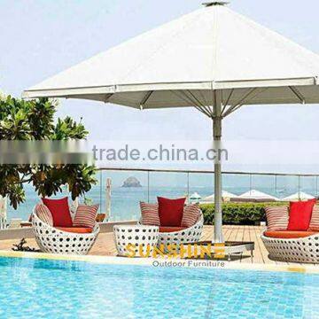 Georgia Rattan Garden Furniture Oblong Sofa set with Parasol