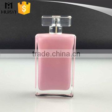 100ml luxury empty glass centre spray pink perfume bottle