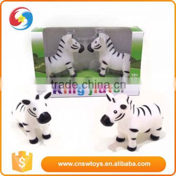 Non-toxic children toy mini two rubber animal zebra toy