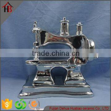 ceramic electroplate sewing machine decoration craft for gift