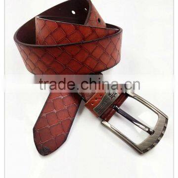 Bright brown men's fashion belt PU belt