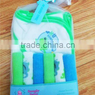 Infant bath set 100% Cotton Baby Hooded Towel