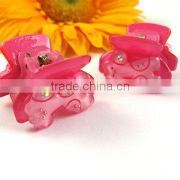 New Hair Clips Acryl Rhinestone Pink Ice Pet A Pair