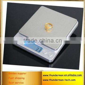 Stainless steel High Precision Pocket Digital Jewelry Scale with blue LED backlight