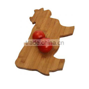 Cow shape piece bamboo cutting board