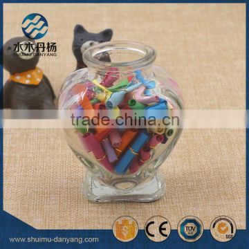 50ml heart shaped empty glass storage jar gift jar