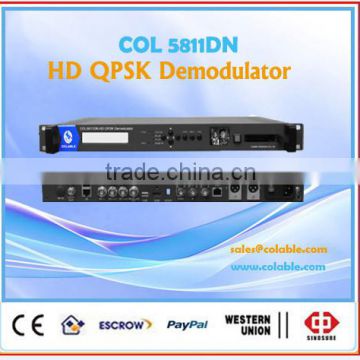 Hd/sd sdi decoder, dvb-s2 to ip udp/rtp/rtsp, and qpsk demodulator in tv headend broadcast COL5811DN