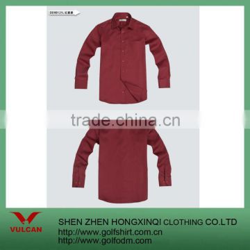 High Quality Easy Care Poplin Cotton Red Men Dress Shirts For Business