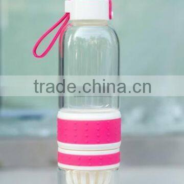 Handmade High borosilicate glass drinking bottle 550ml