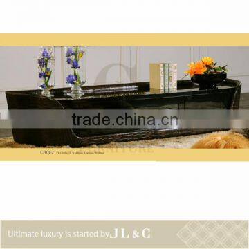 New postmodern leather TV cabinet, grey oxhide leather cabinet, JH01-02 from china supplier-JL&C Furniture