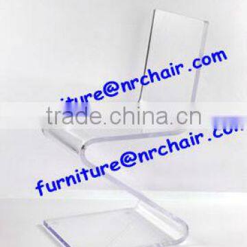 Modern acrylic material blue transparent desk chair