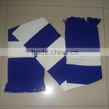 wholesale winter team sports scarf blue and white