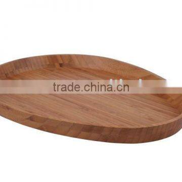 Custom Oval Shape Bamboo Serving Tray for Tea Coffee and Food for Home Restaurant and Bar