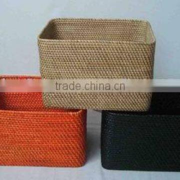 various color rectangular rattan basket weaving clothings basket storage basket for toys