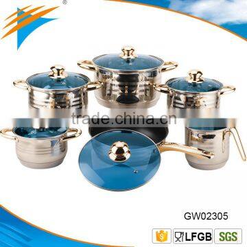 12pcs Mirror Polish Stainless Steel Milkpot Casserole Cookware Set Non stick Pan                        
                                                Quality Choice