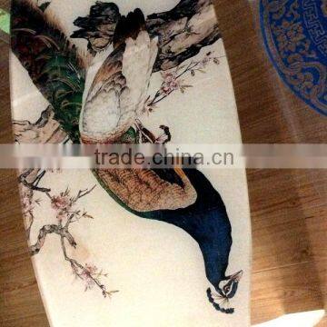 Glass Table Ceramic Digital Print Glass, Full White Ceramic Printing Glass, Bird Design photo-3