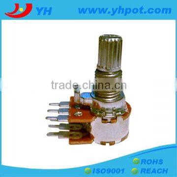 jiangsu 13mm 6 pin volume control rotary guitar potentiometer with metal shaft