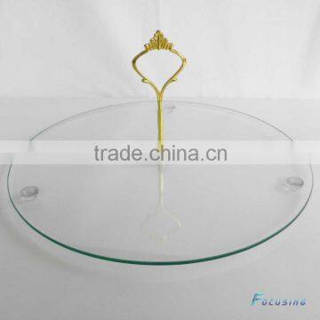 1-tier clear tempered glass cake plate