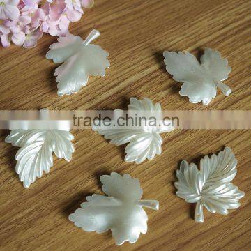 Manufacture wholesale full design maple leaf shape 38x46mm big Pearls Fancy loose sewing pearls imitation ABS Plastic beads