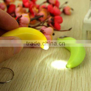 Fashion cute cartoon red led banana keychain