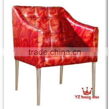 metal material modern leather chairs for dining room and restaurant