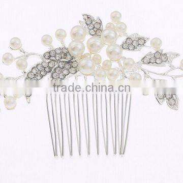 Fashion Wedding Bridal Bride Rhinestone Pearl Hair Comb Accessories Jewelry Head Piece Hair Pins 2016 photo-2
