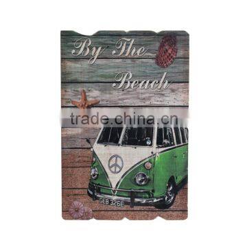 Wholesale Fashion Style Bus Design Wood Wall Printing Crafts photo-4