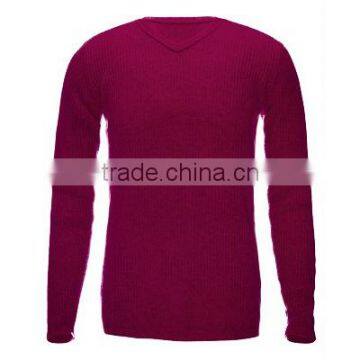 Fashion Plain Knit 100%cashmere Pullover Sweater for Men photo-2