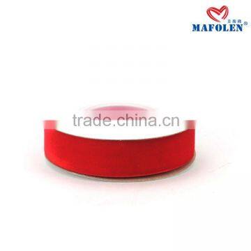 100% Cotton Red Color Single Face Celebrate it Chirstmas Elastic Velvet Ribbon 10mm Wide photo-4