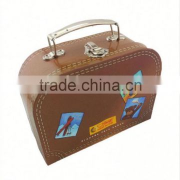 Children Paper Cardboard Suitcase Box With Handle