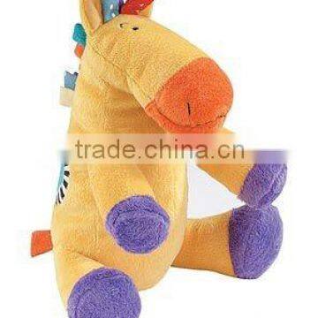 soft and cute yellow horse baby plush toys with embroidery