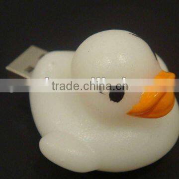 mini white duck shape usb flash drive 100% design