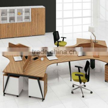 Teak desk furnture unique 6 person workstation