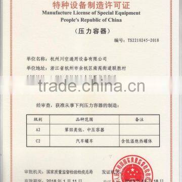Manufacturing License of Special Equipment 