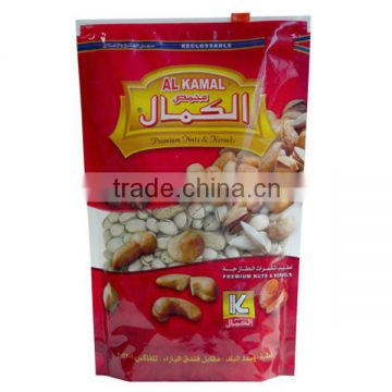 Arabia nuts stand up aluminum foil slider zipper packaging bag