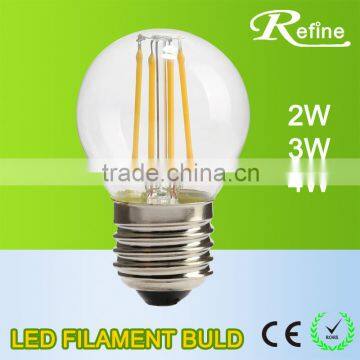 Trade assurance high quality A60 4W 6W 8W full glass led filament bulb